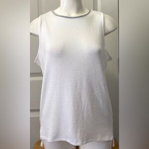 rag & bone Oasis Tank Top Sleeveless White Heathered Gray size Small